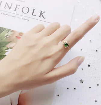 Zircon Stone Adjustable Chain Ring