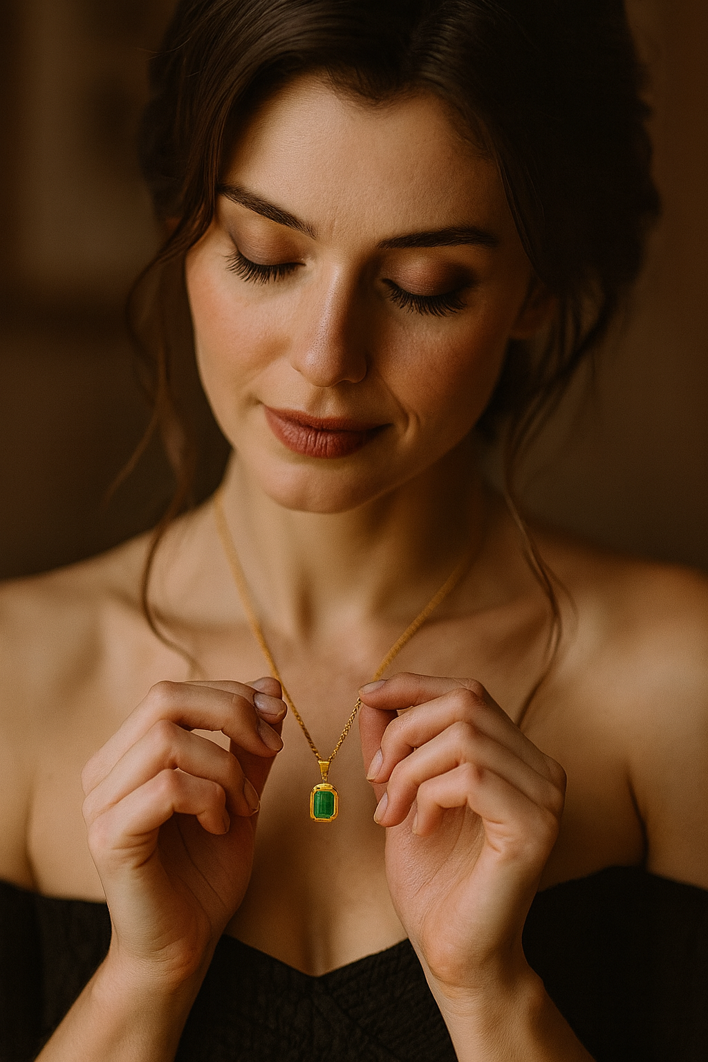 Emerald Pendant Necklace
